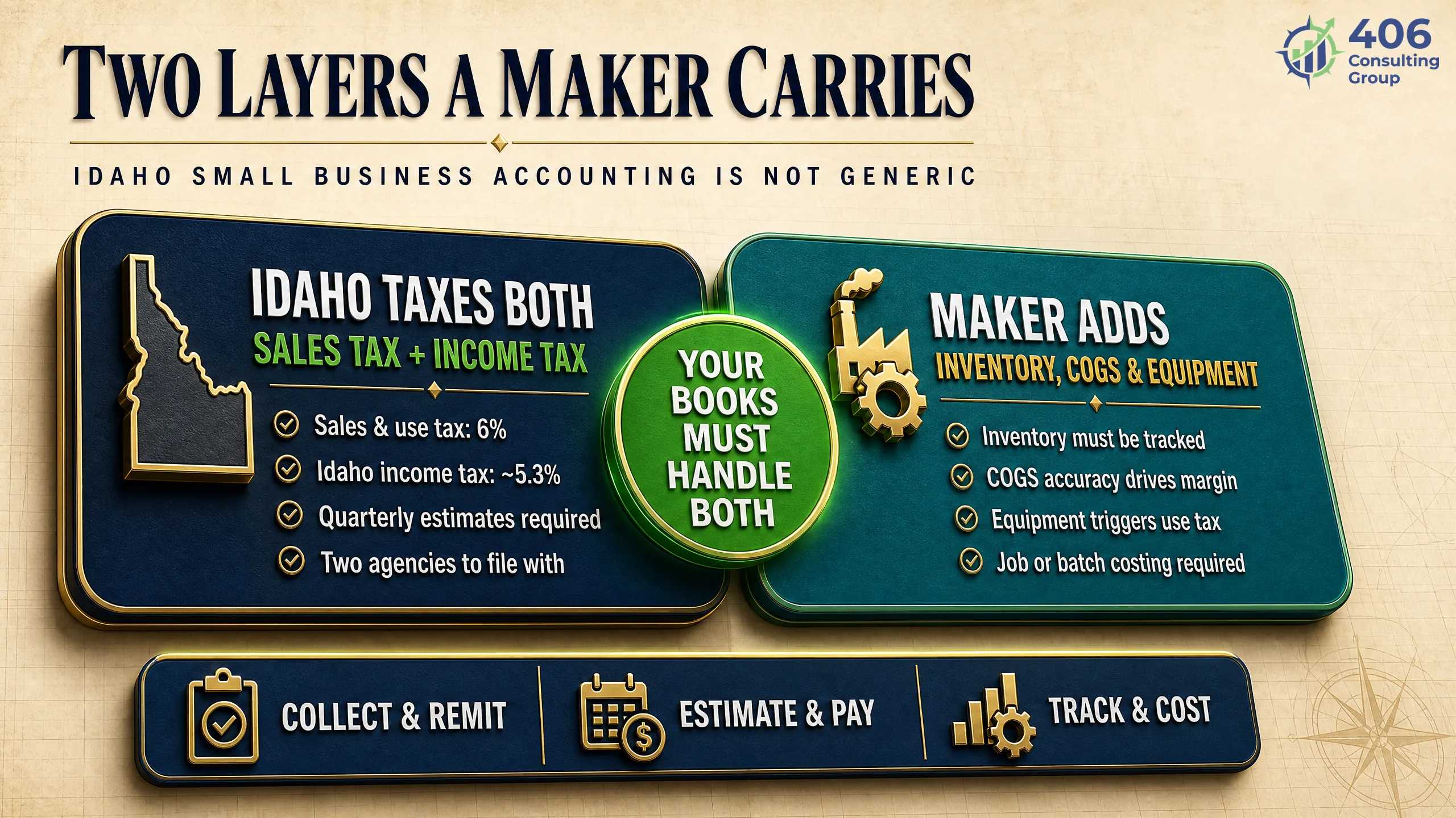 Why a Nampa maker's finances are different — Idaho dual taxes plus inventory and COGS