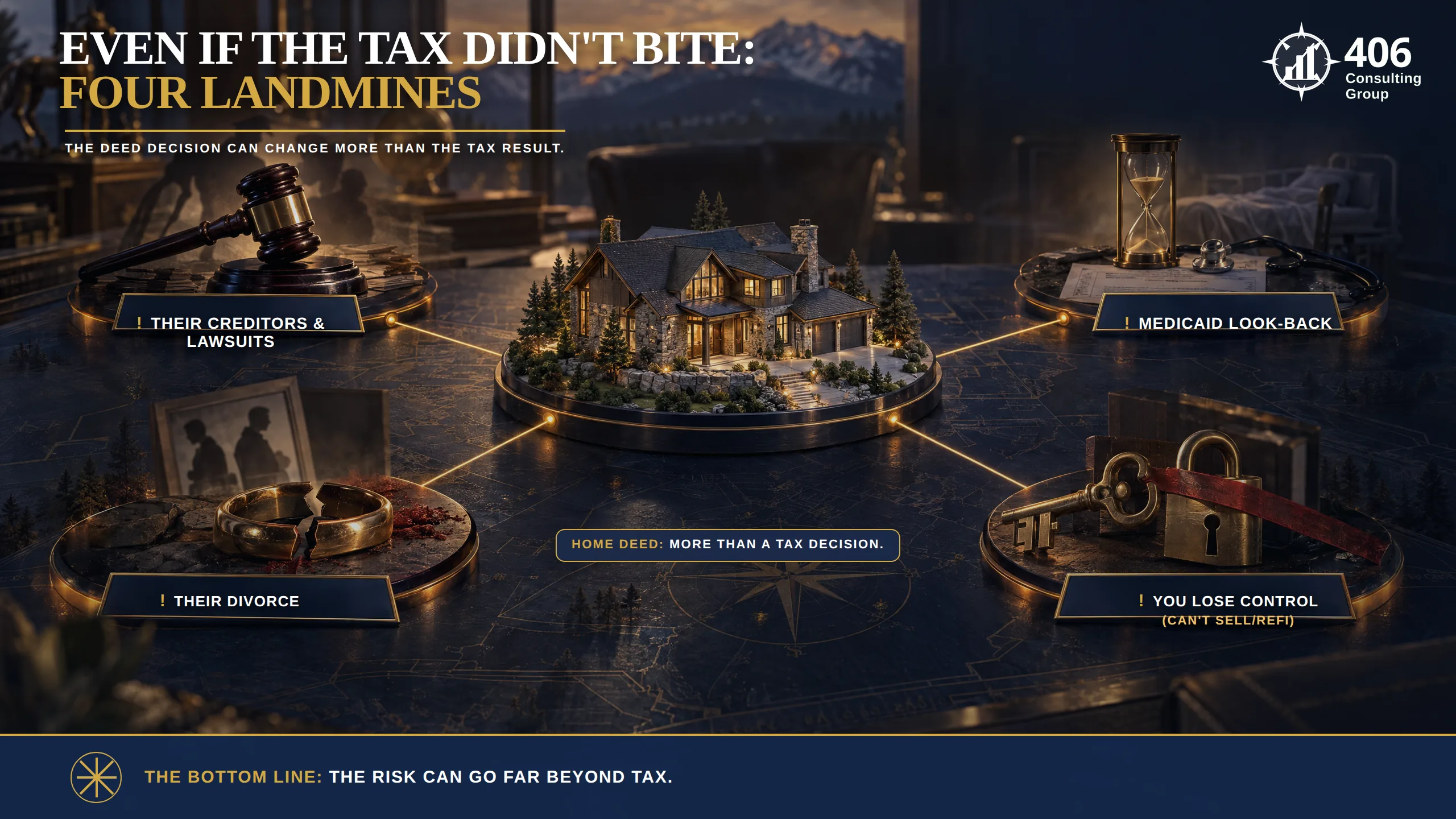Non-tax risks of adding a child to your deed: their creditors, divorce, and lawsuits attach to your home, loss of control, and Medicaid look-back