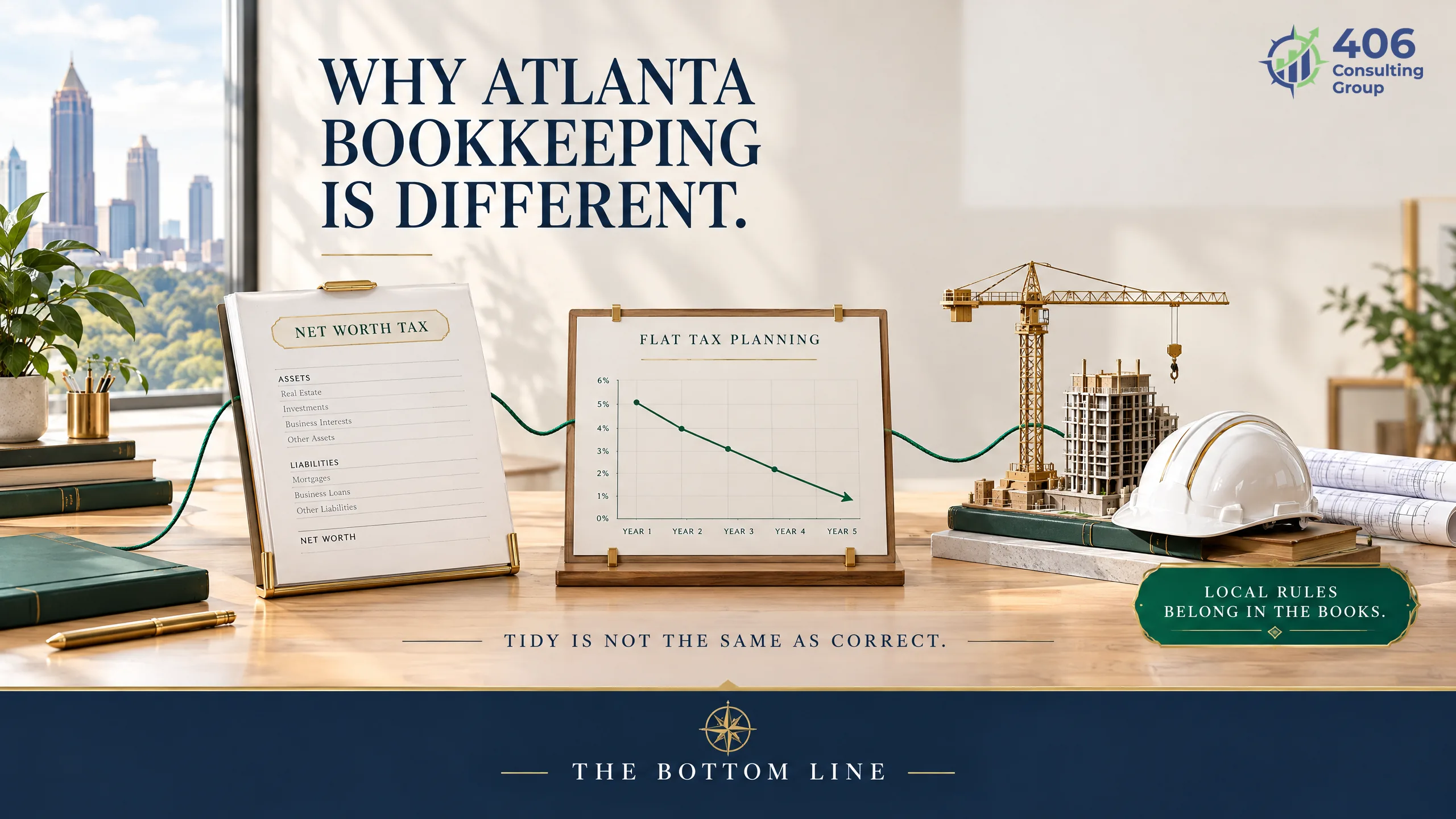 Why Atlanta bookkeeping is different — Georgia's Net Worth Tax, flat income tax, and a construction boom