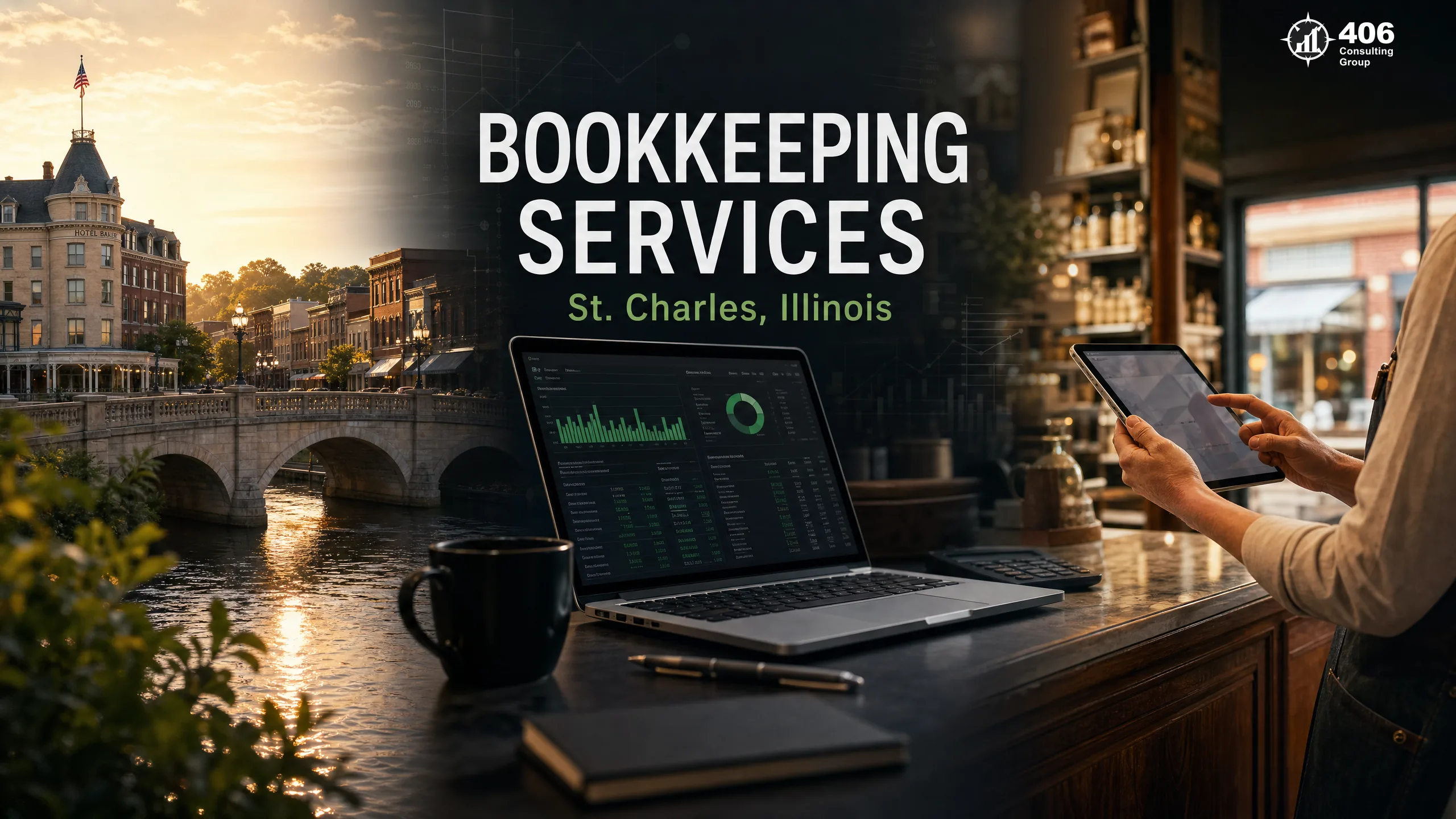 Bookkeeping services for St. Charles, IL small businesses — historic Fox River downtown