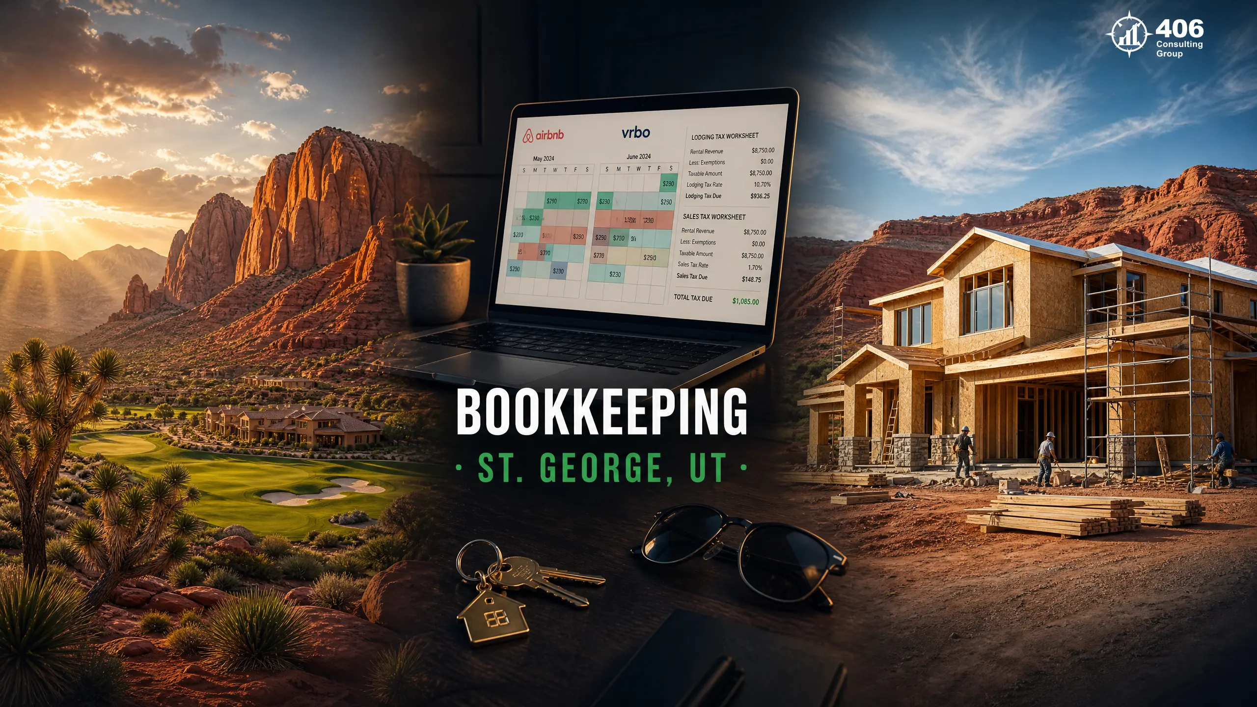 Bookkeeping services for St. George, UT tourism, rental, and construction businesses