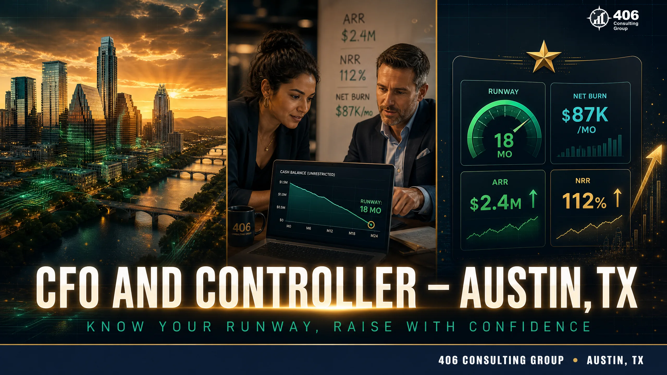 Fractional CFO and controller services for Austin, TX startups and SaaS companies
