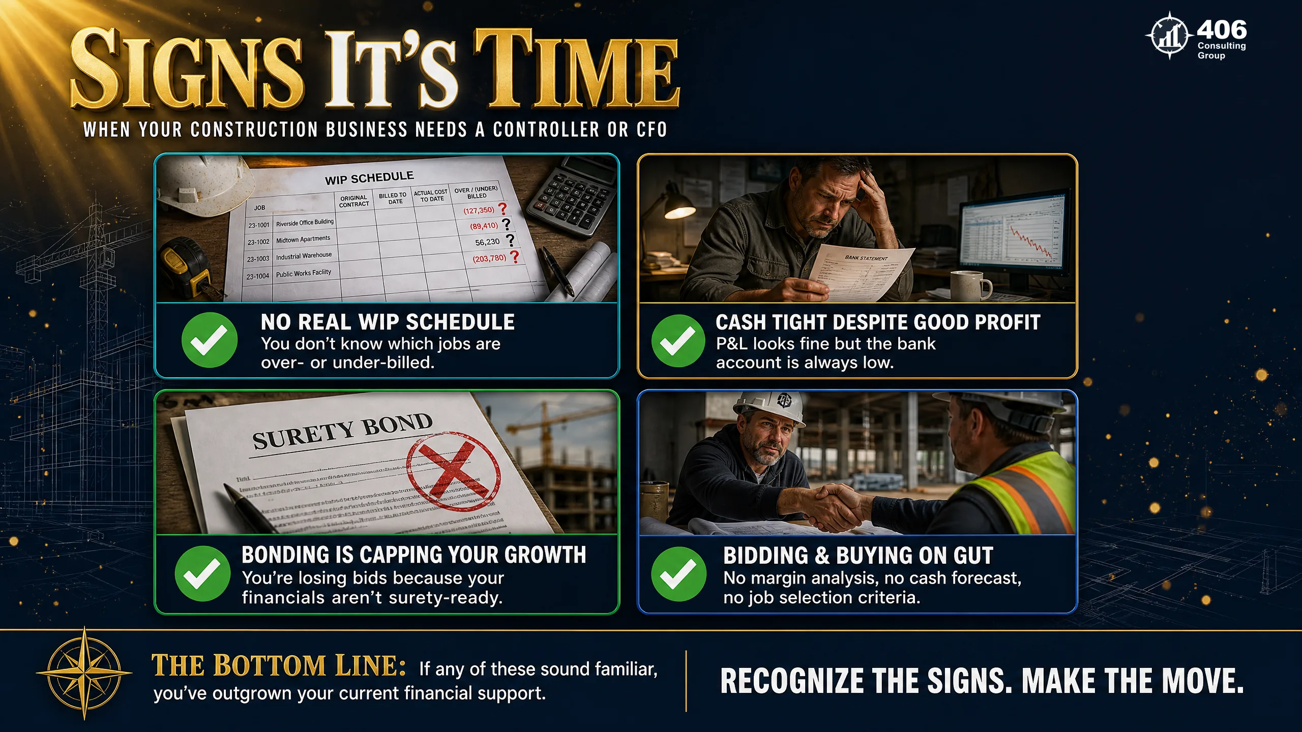 Signals it's time to hire financial leadership for a builder