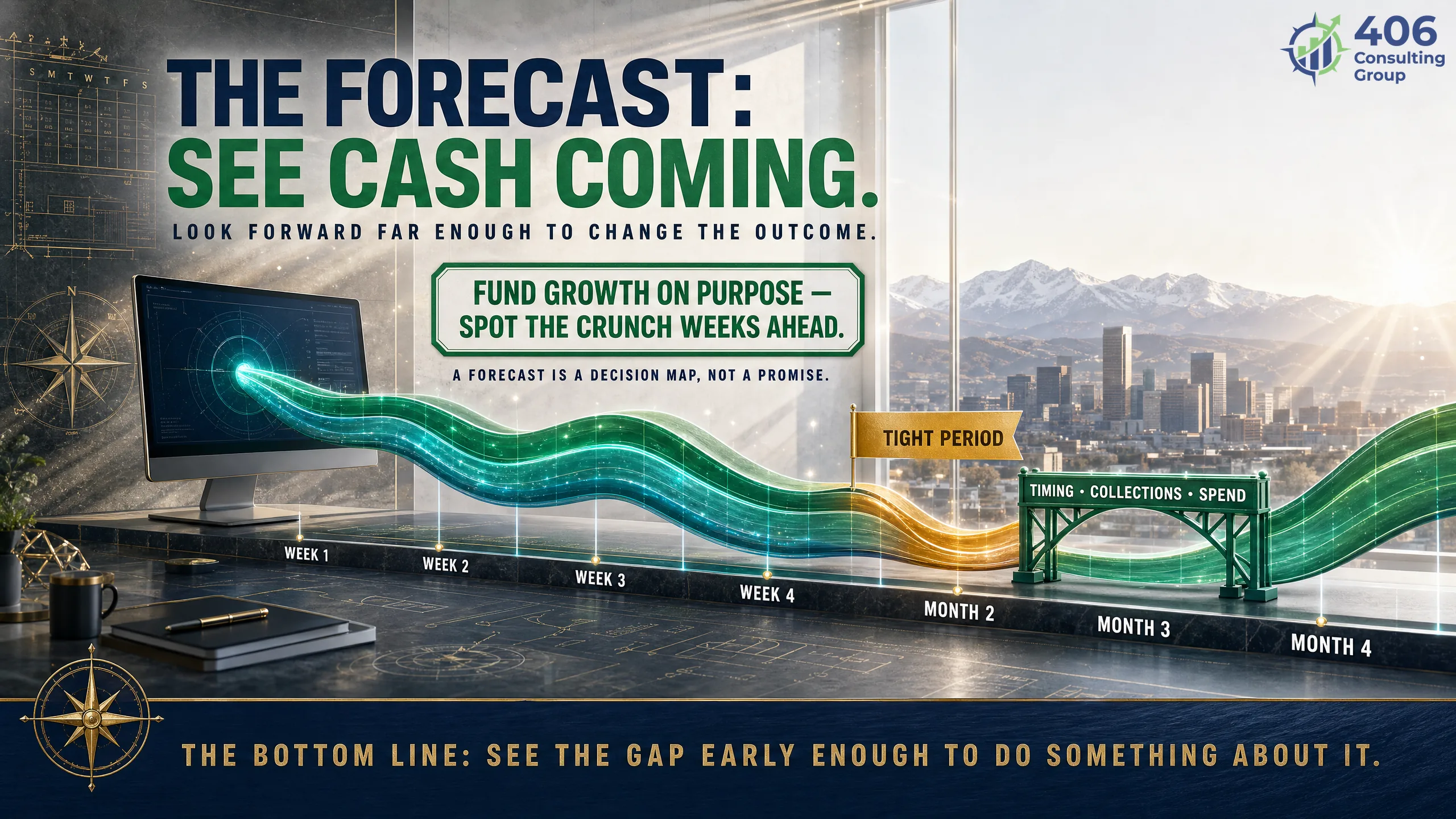 Cash-flow forecasting for a Denver business — a rolling forward view that funds growth on purpose