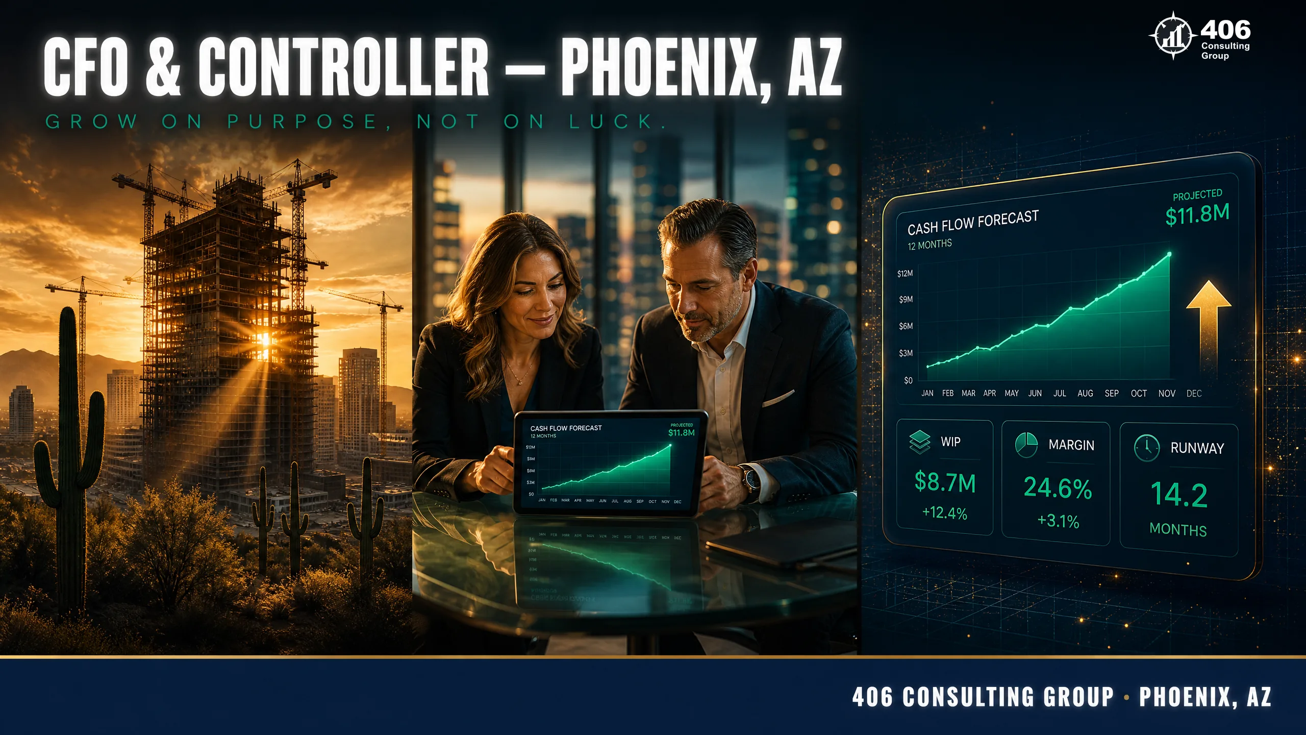 Fractional CFO and controller services for Phoenix, AZ growth companies
