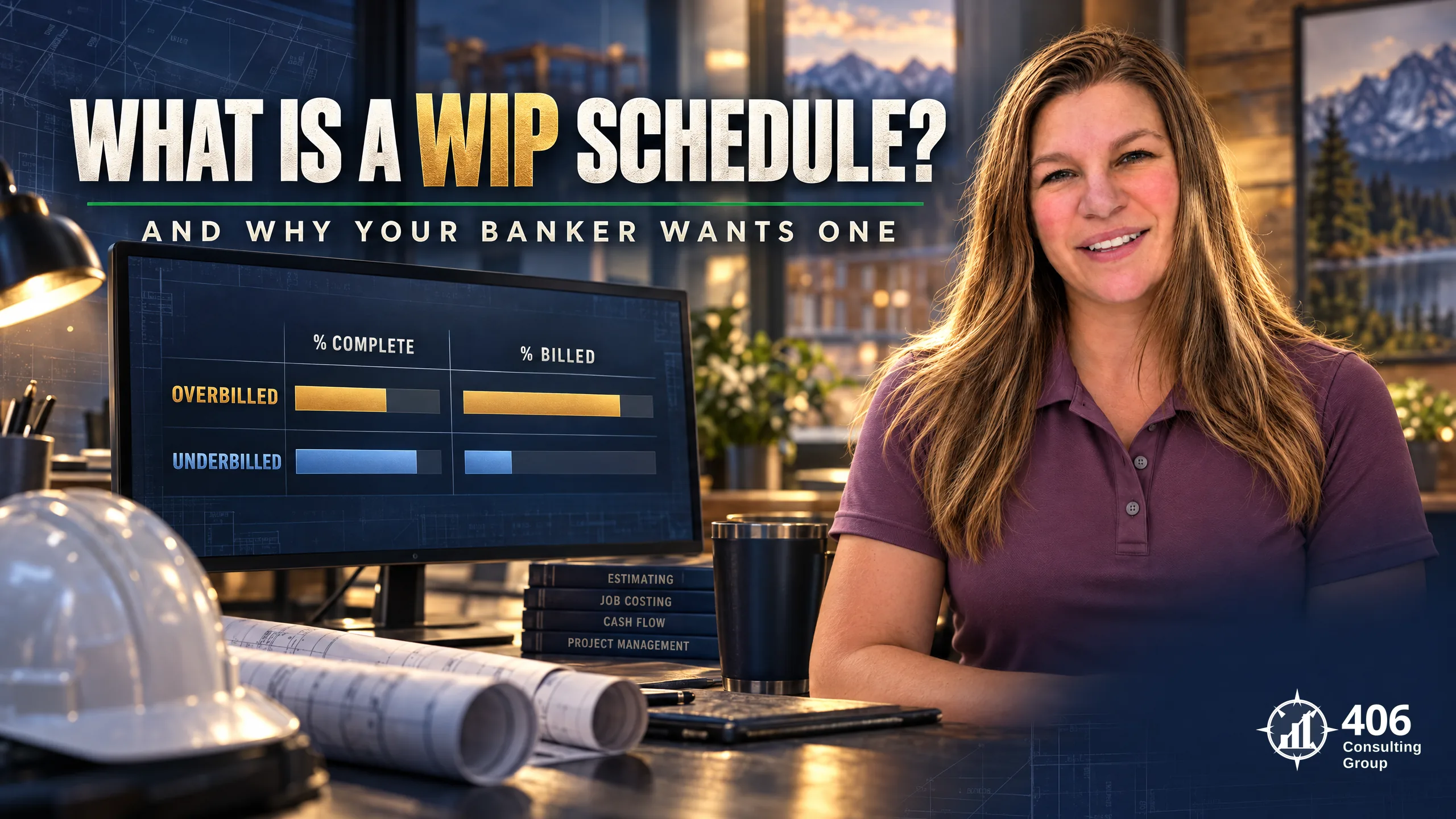 What is a WIP schedule — a work-in-progress report comparing percent complete to percent billed, showing overbilling and underbilling