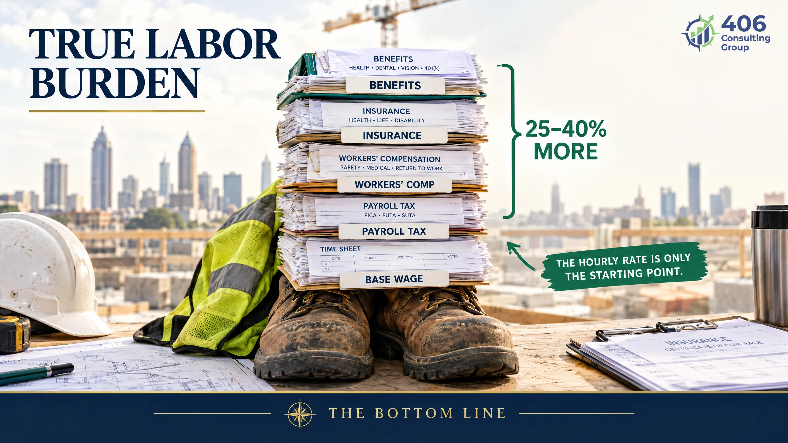 True labor burden for Atlanta contractors — wage plus workers' comp, taxes, insurance, and benefits